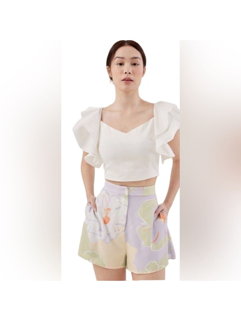 Love Bonito Camari Tailored Shorts in Buds Of Joy Lilac Size 2 NWT